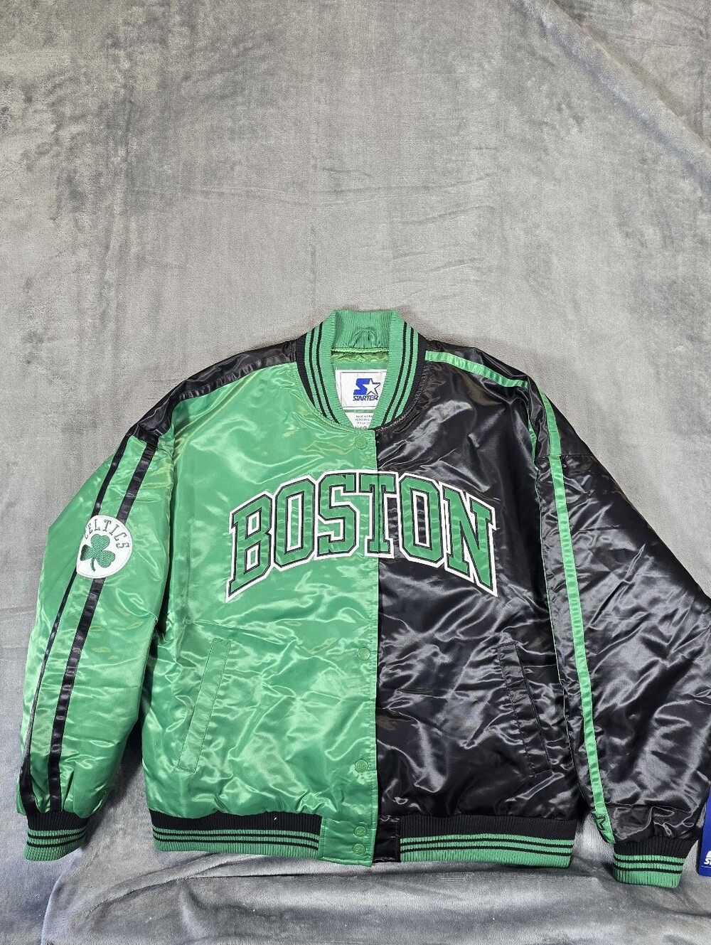 Starter Boston Celtics Jacket New NWT Green Black Color Block Woman's Size Large